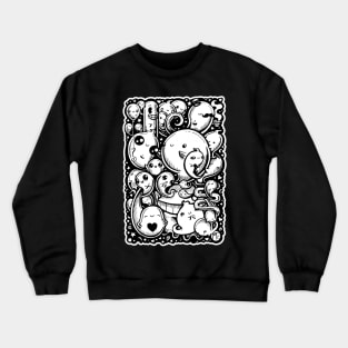 Lots of Little Ghosts - White Outlined Version Crewneck Sweatshirt